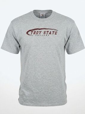 Vintage Jerzees Troy State Trojans T-Shirt Gray XL‎